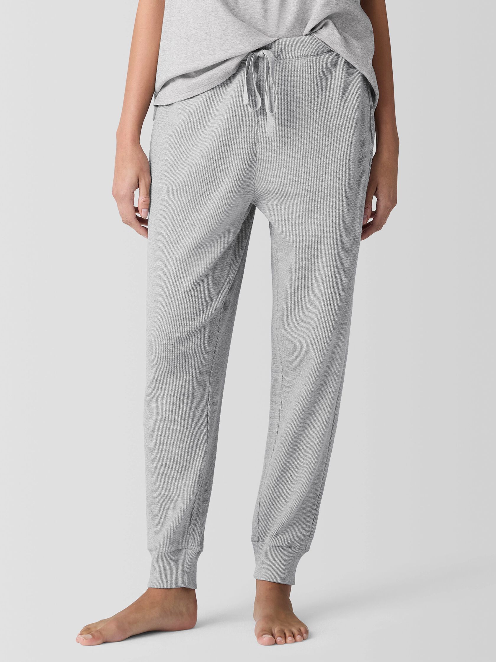 Mélange Organic Cotton Waffle Jogger Sleep Pant
