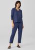 Cotton Hemp Melange V-Neck Top
