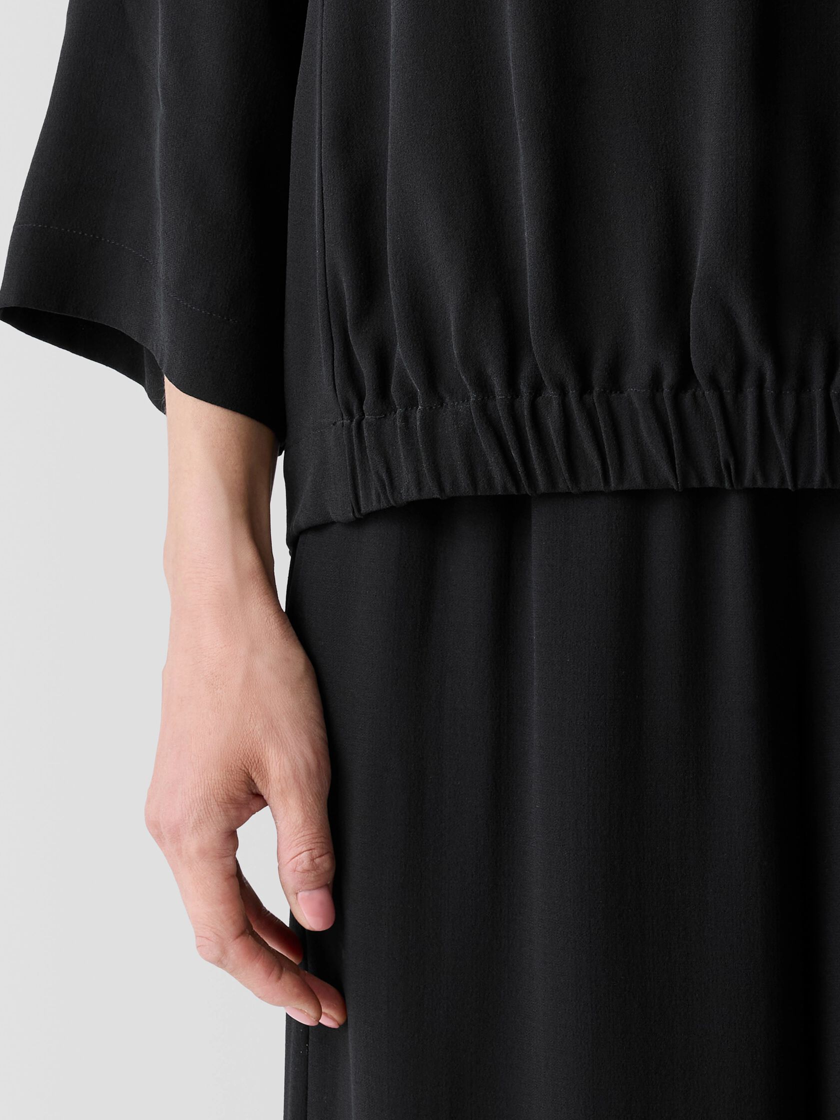 Silk Georgette Crepe V-Neck Top