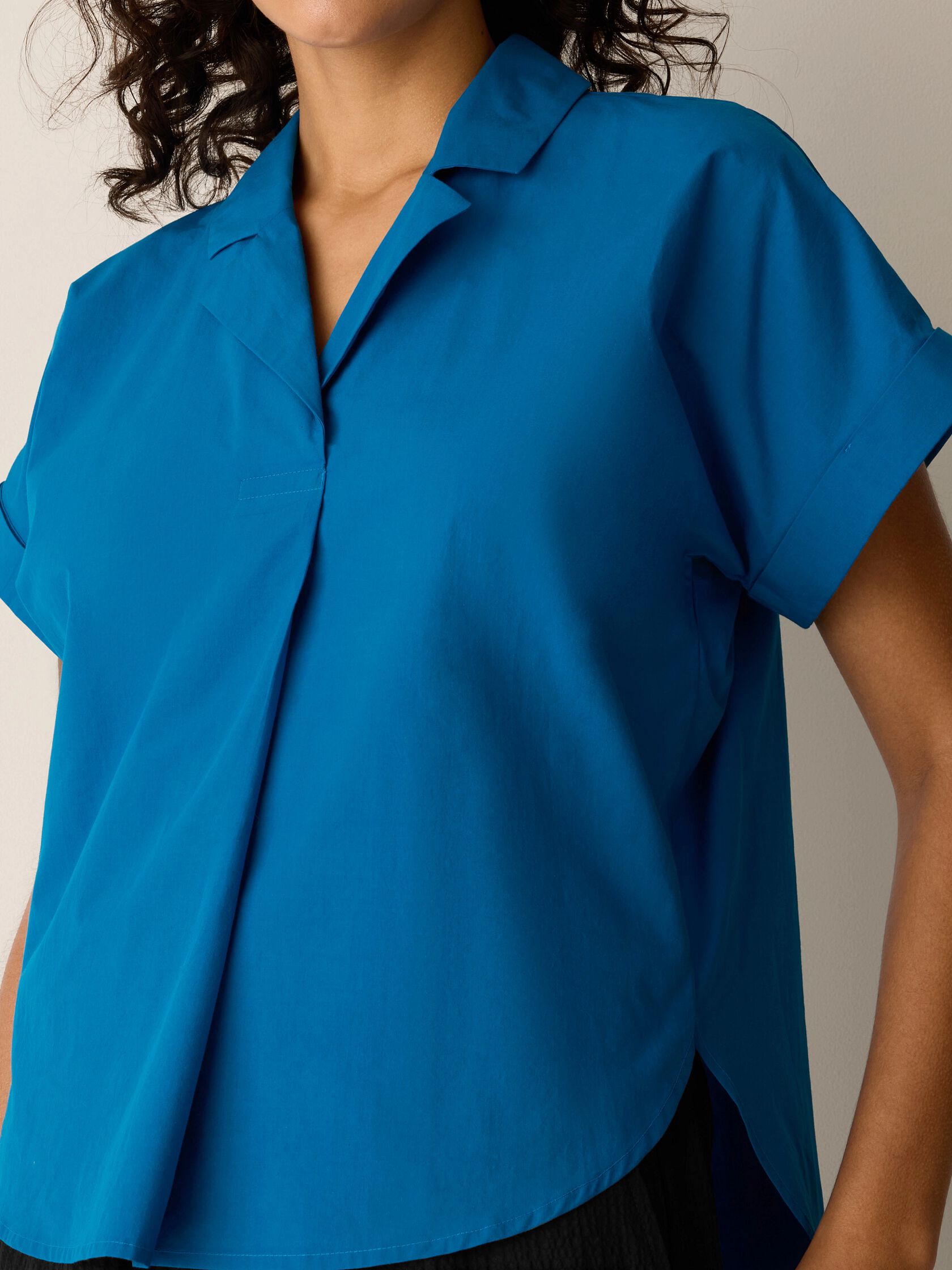 Organic Cotton Poplin Notch Collar Shirt