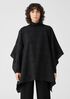 Wool Gauze Grid Poncho