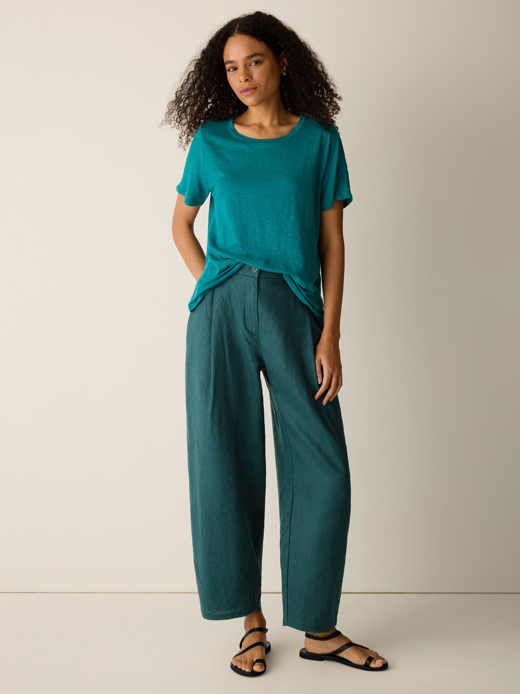 Organic Linen Jersey Crew Neck Tee