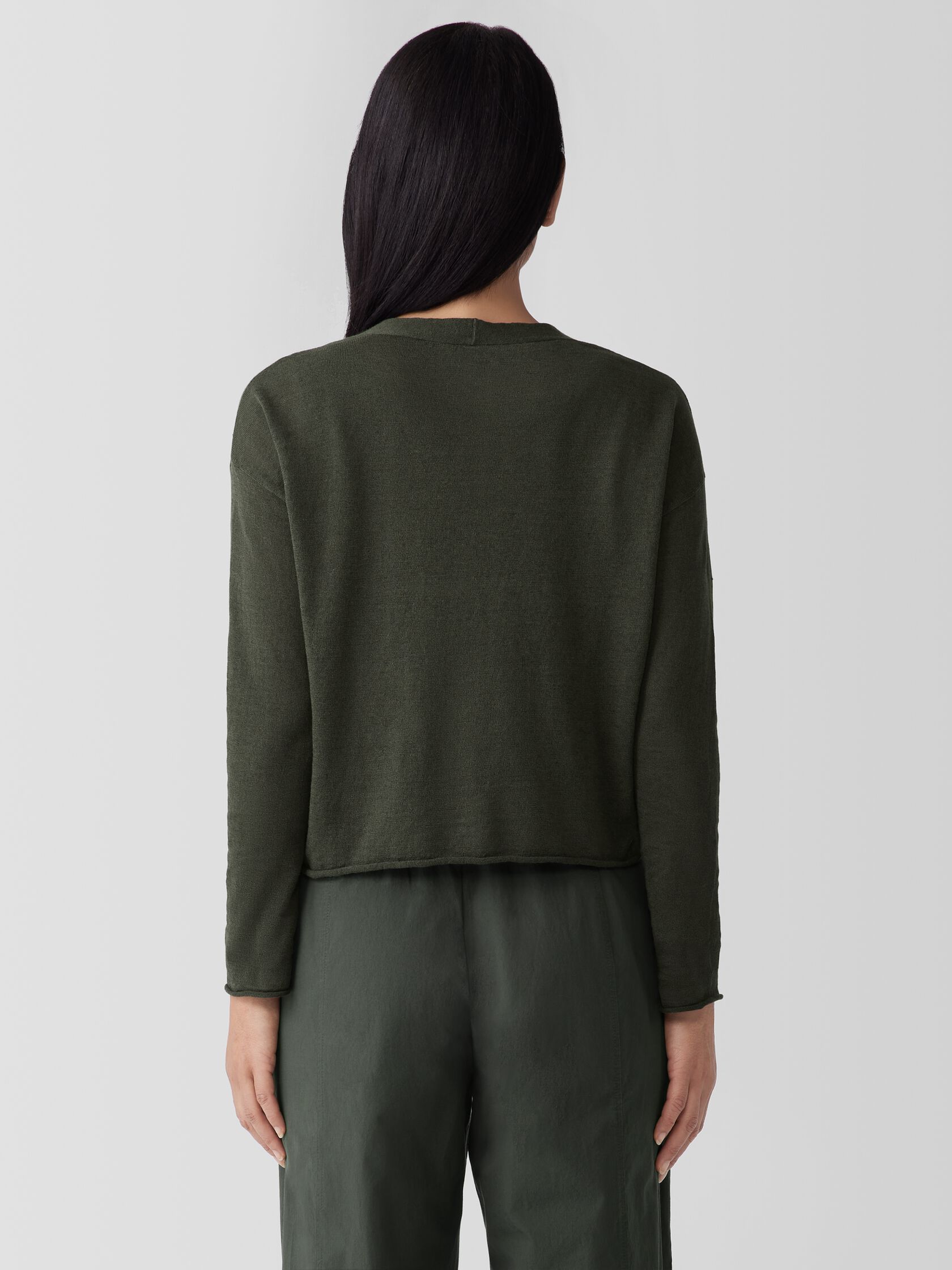 Organic Linen Cotton Cropped Cardigan