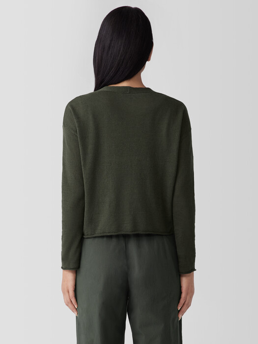 Organic Linen Cotton Cropped Cardigan