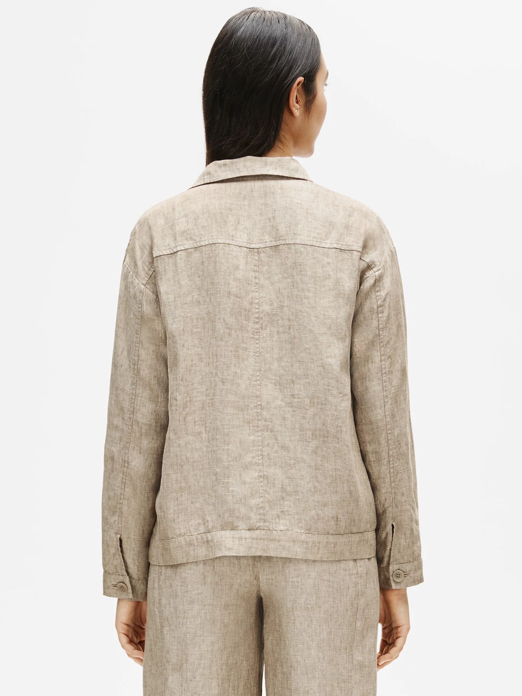 Washed Organic Linen Delave Classic Collar Jacket