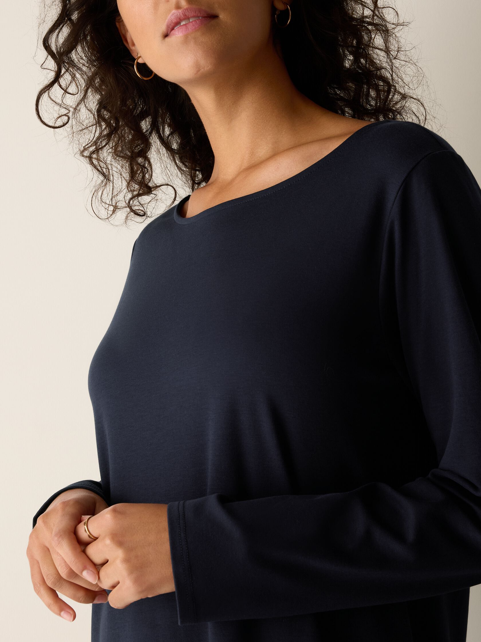 Organic Cotton Interlock Bateau Neck Sleep Dress