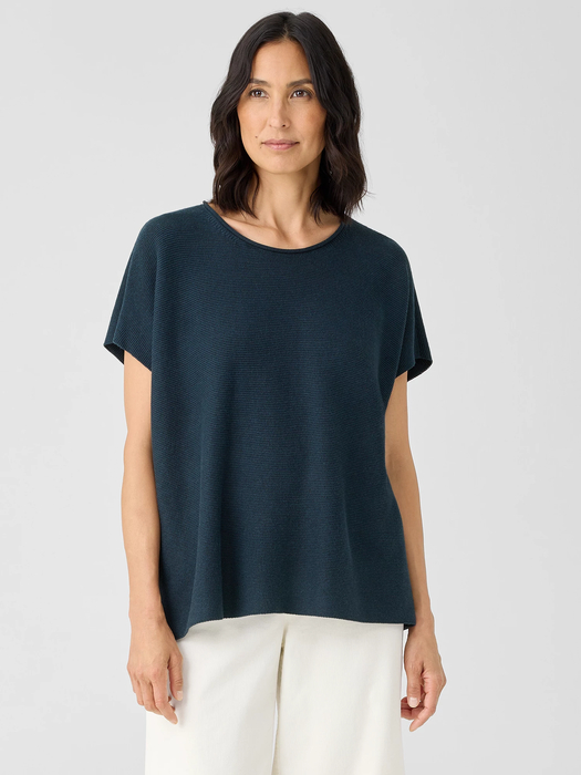 Peruvian Cotton Blend Crew Neck Top