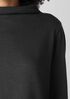 Garment-Dyed Terry Funnel Neck Top