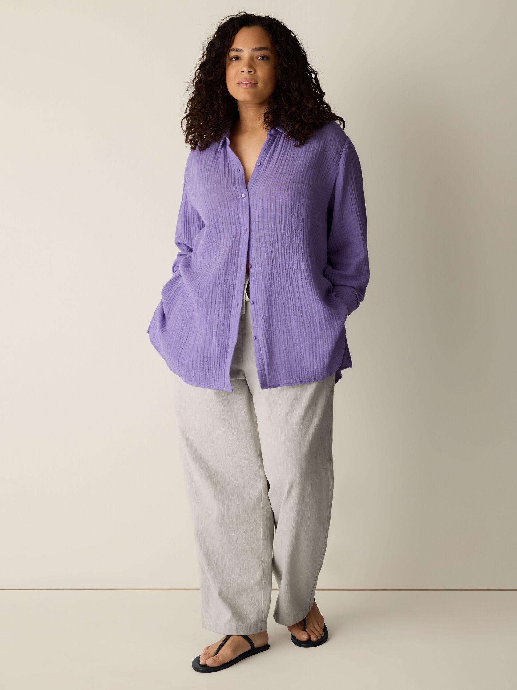 Organic Cotton Lofty Gauze Classic Collar Shirt