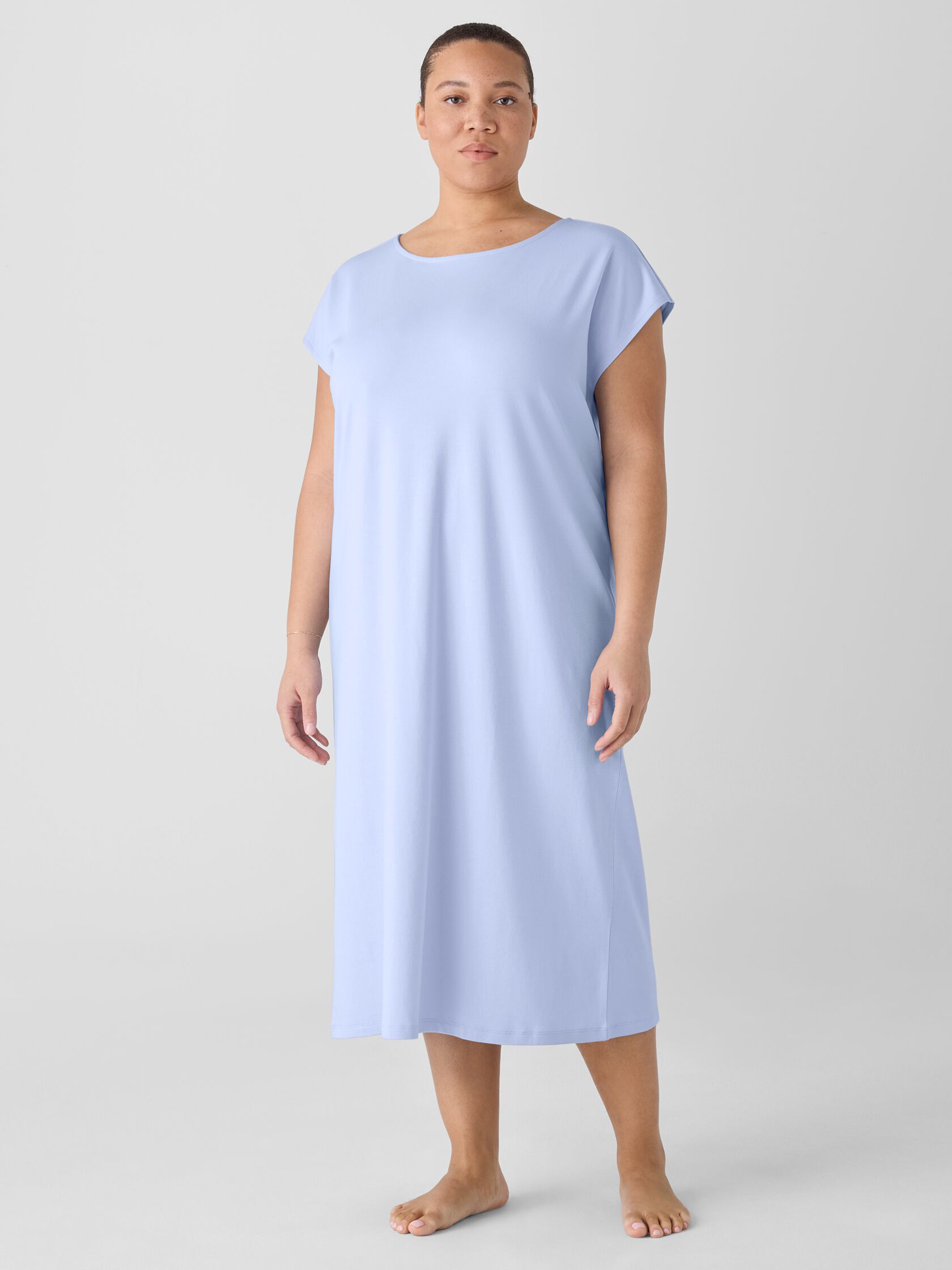 Organic Cotton Interlock Ballet Neck Sleep Dress