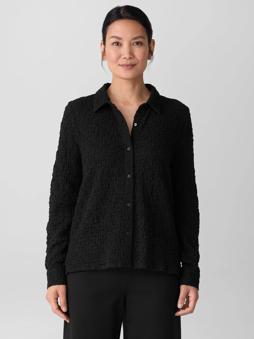 Bubble Jacquard Classic Collar Shirt