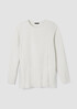 Textured Stretch Rib Round Neck Long-Sleeve Top