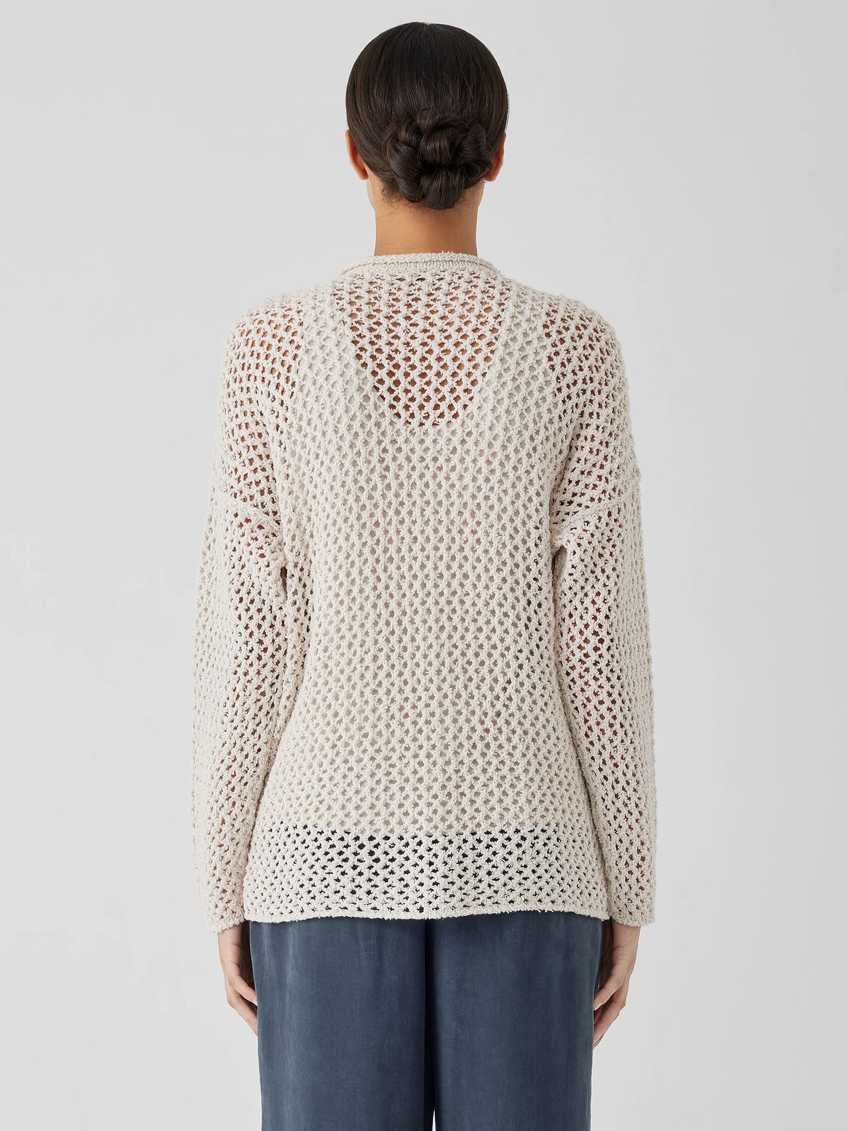 Peruvian Organic Cotton Boucle Crew Neck Top