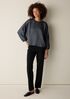 Dimensional Silk Jacquard Round Neck Top