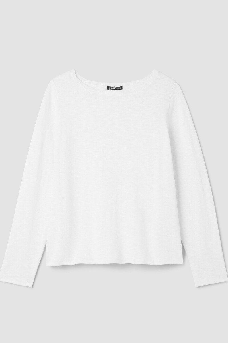Organic Linen Cotton Slub Bateau Neck Top Organic Linen Cotton Slub Bateau Neck Top