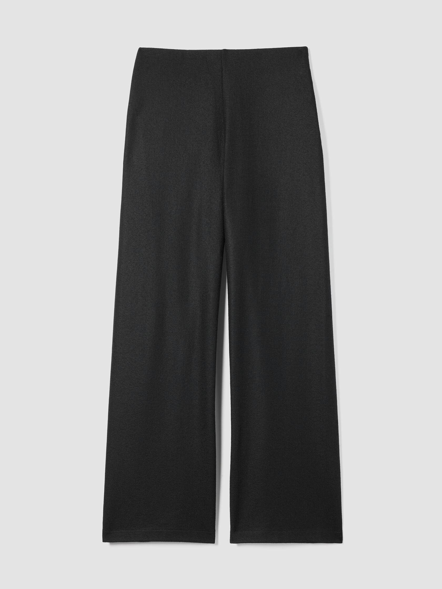 Felted Wool Jersey Wide-Leg Long Pant in Regenerative Wool