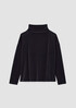 Cotton Velour Funnel Neck Box-Top