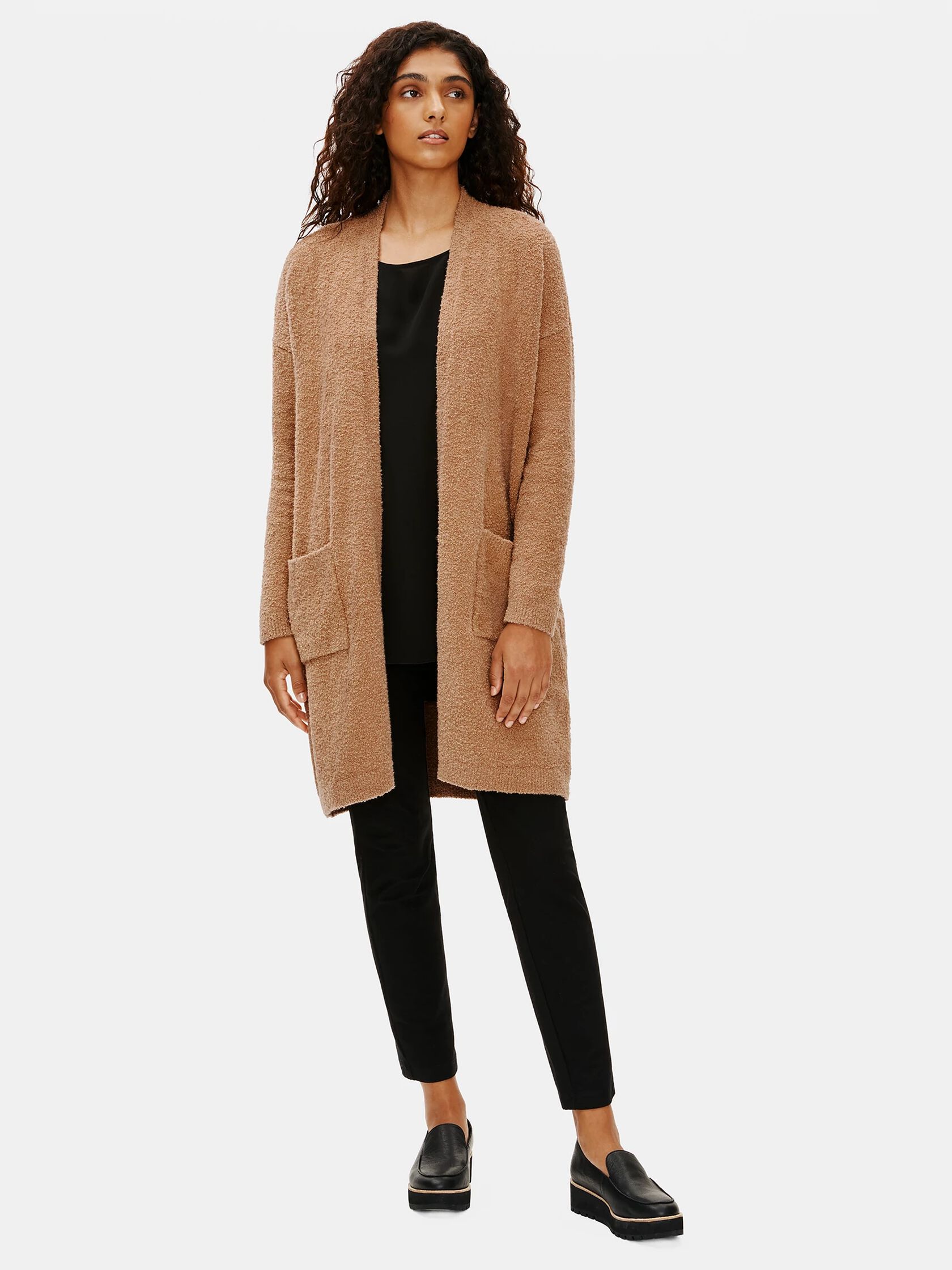 Organic Cotton Boucle Long Cardigan