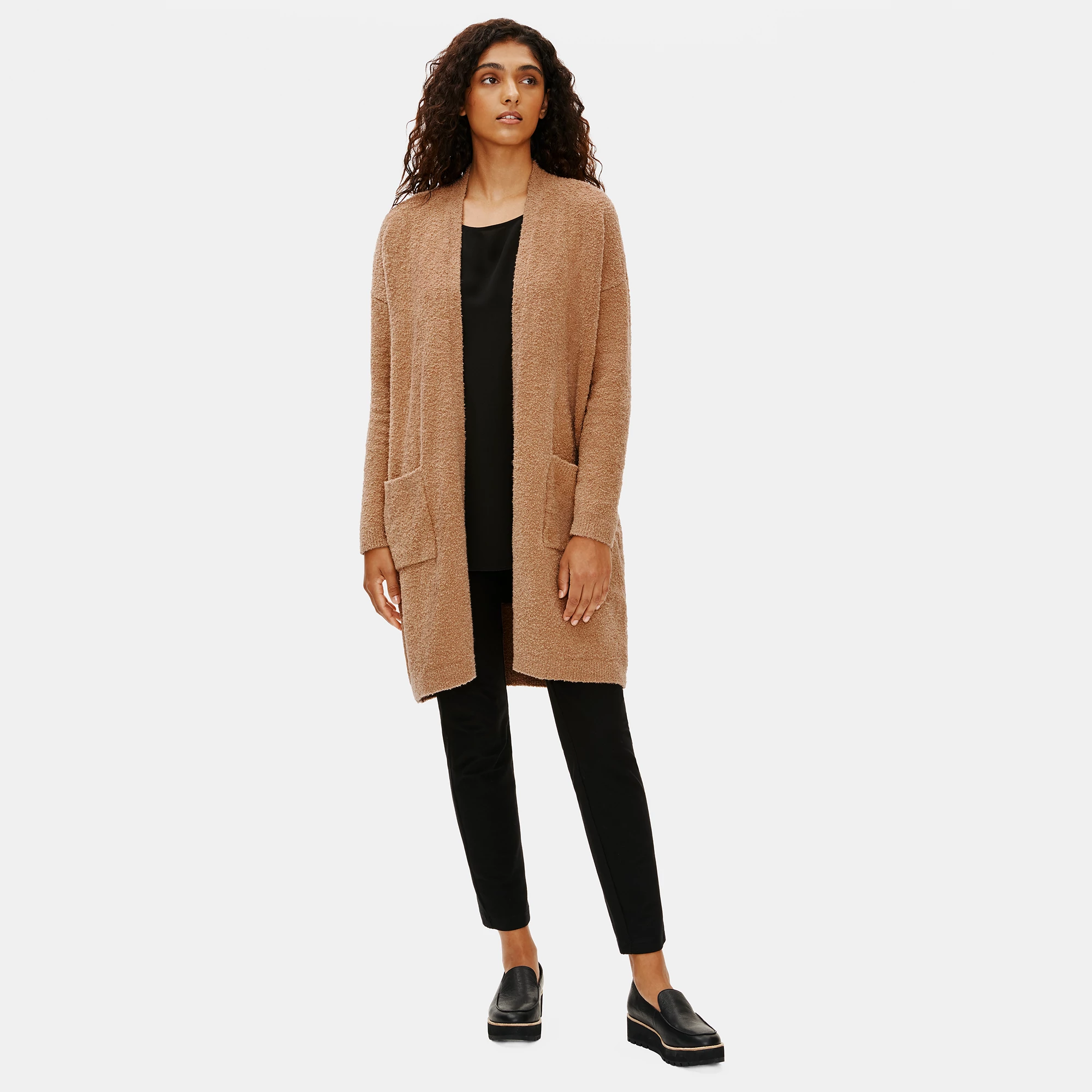 Organic Cotton Boucle Long Cardigan 