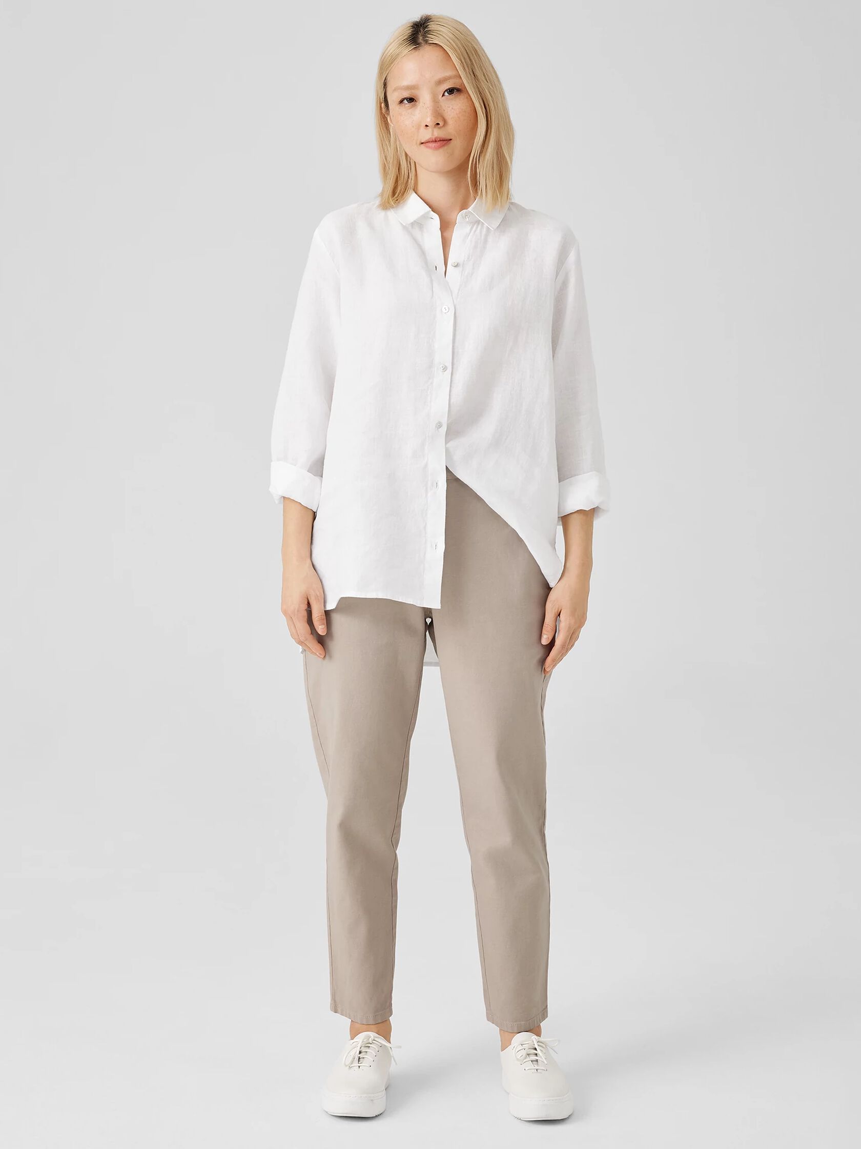 Cotton Hemp Stretch Tapered Pant