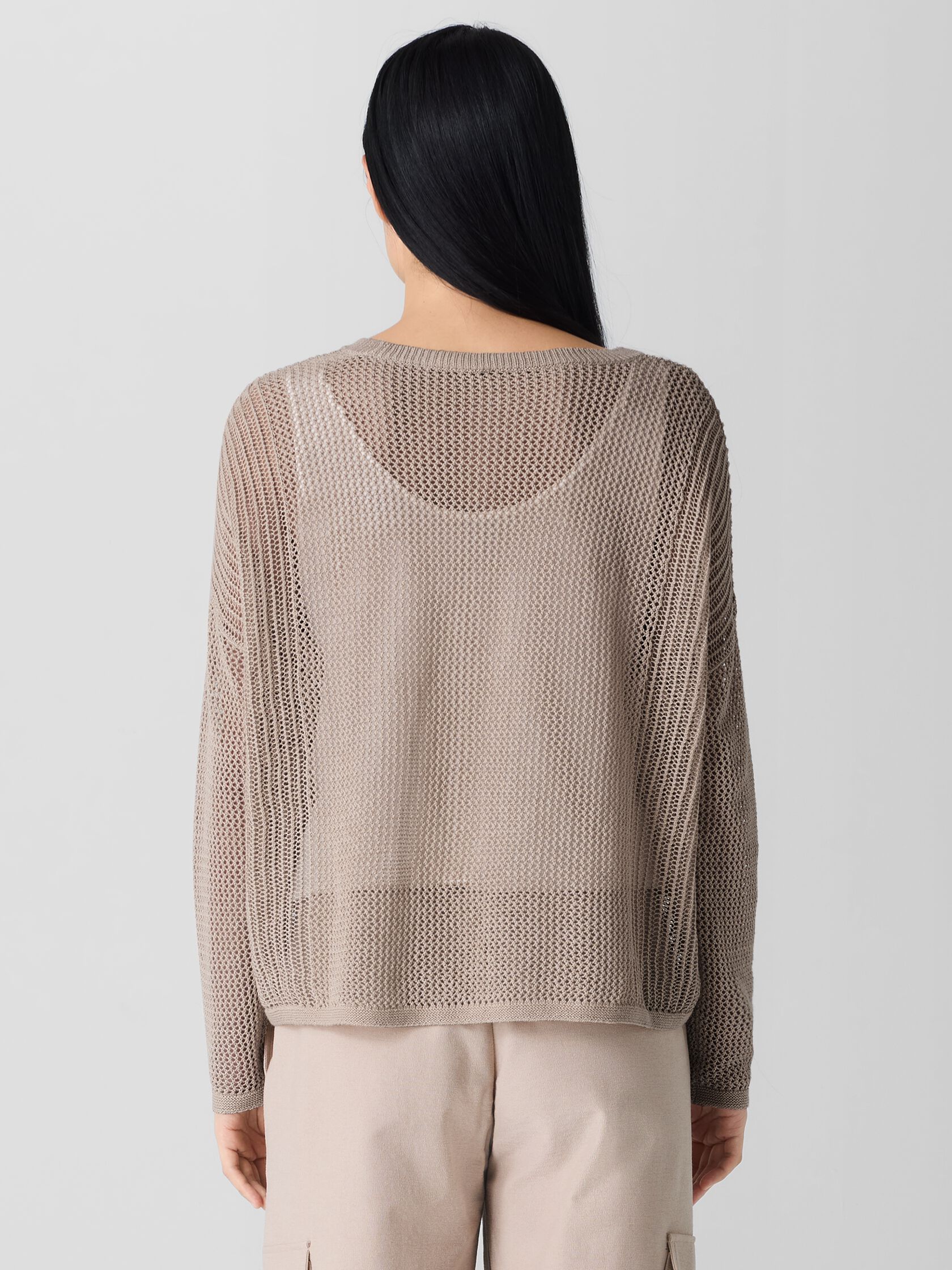 Organic Linen Cotton Cord Crew Neck Top
