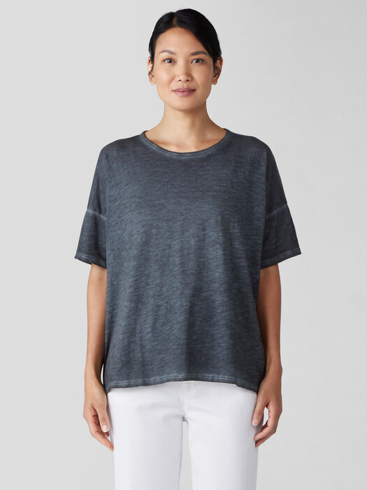 Organic Cotton Hazy Slub Crew Neck Tee