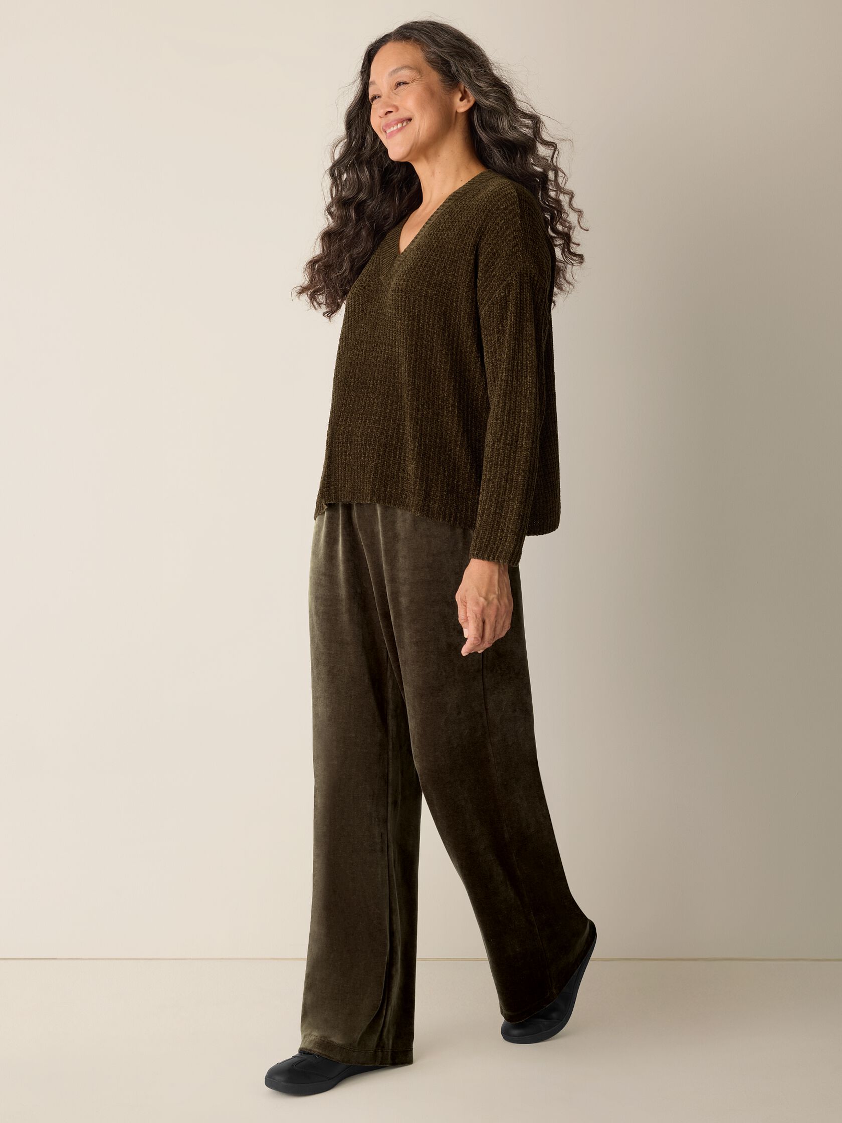 Chenille Blend V-Neck Top