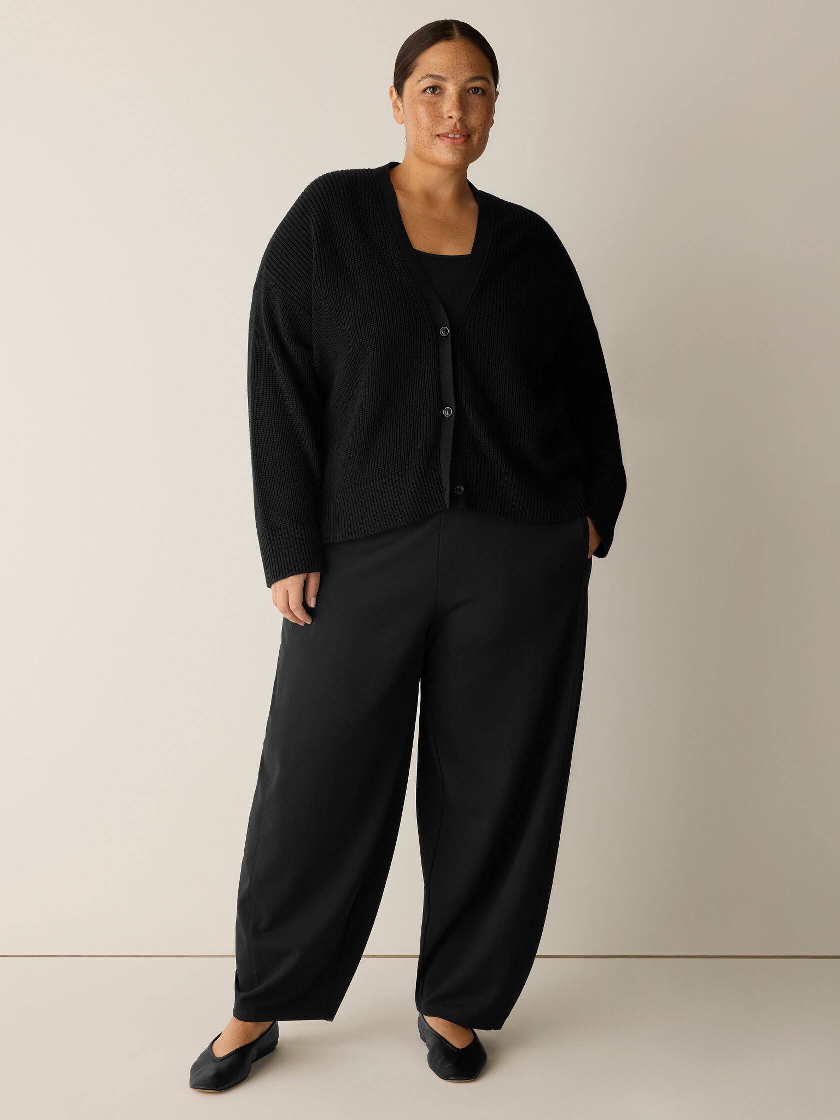 Peruvian Cotton Blend V-Neck Cardigan