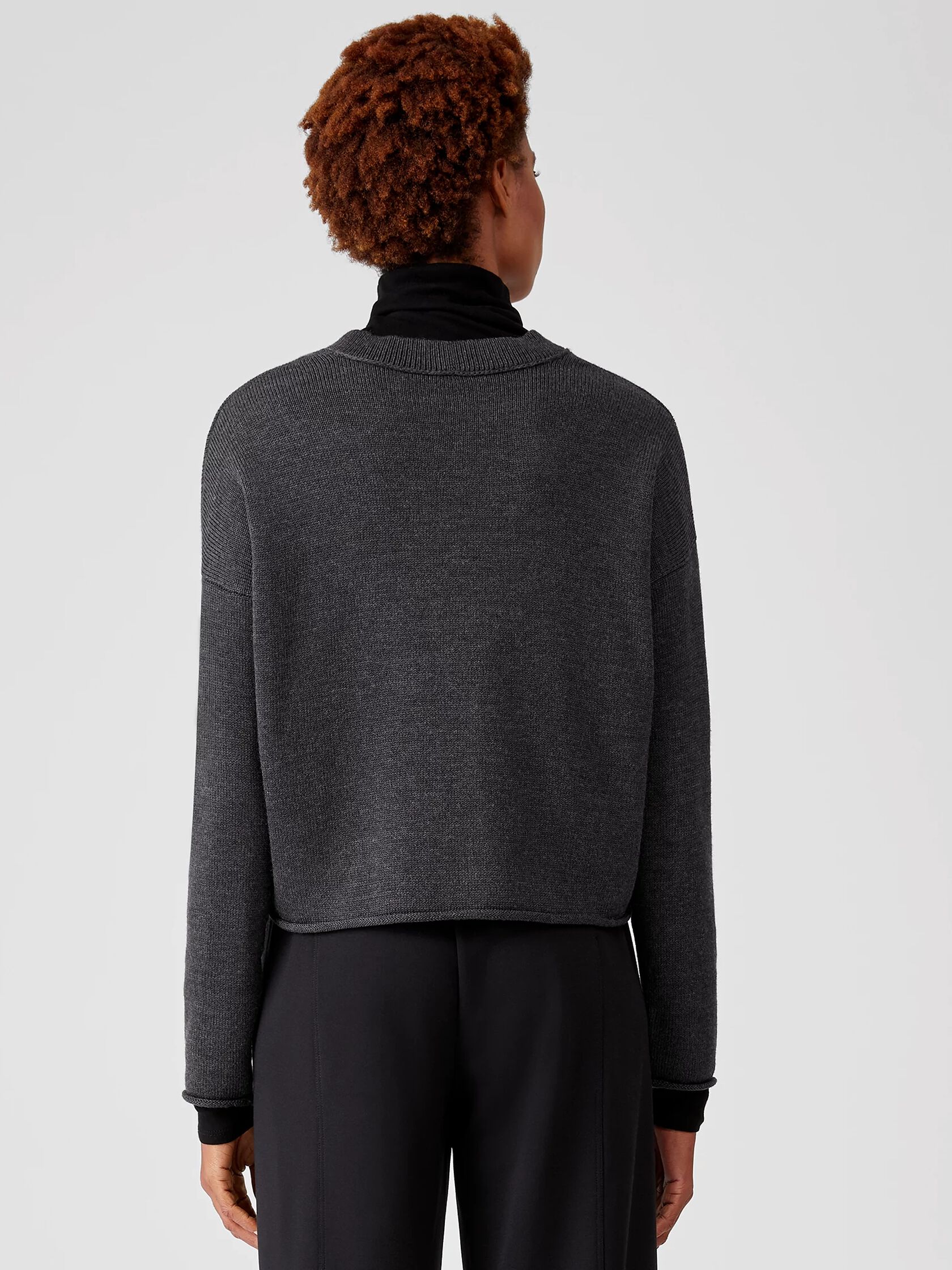 Merino Cropped Cardigan in Regenerative Wool