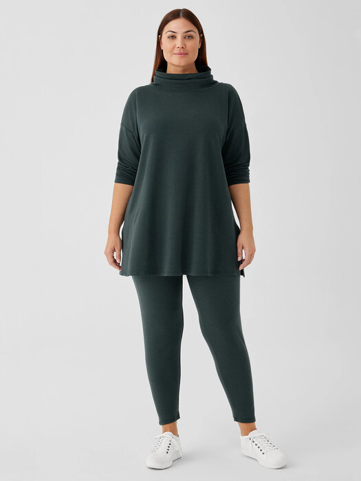 Cozy Brushed Terry Hug Funnel Neck Long Top