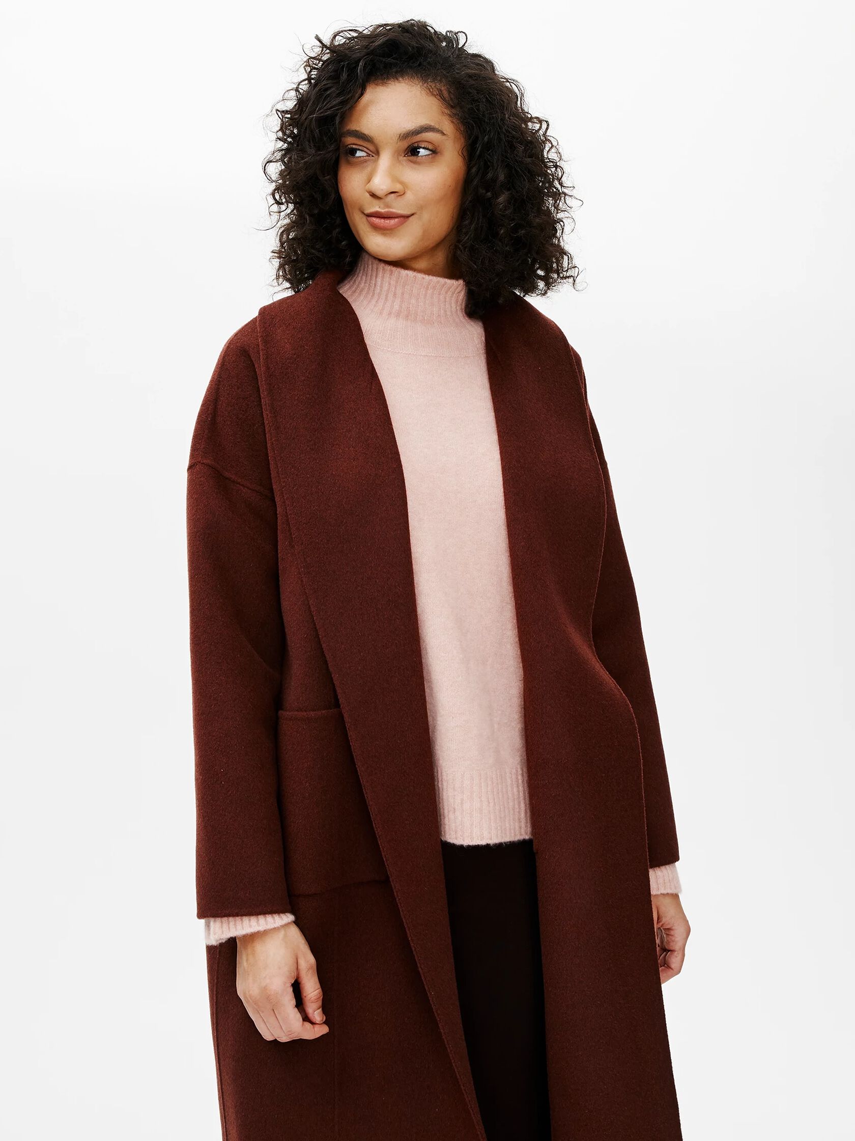 Doubleface Wool Cashmere Shawl Collar Coat