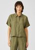 Washed Organic Linen Delave Short-Sleeve Shirt