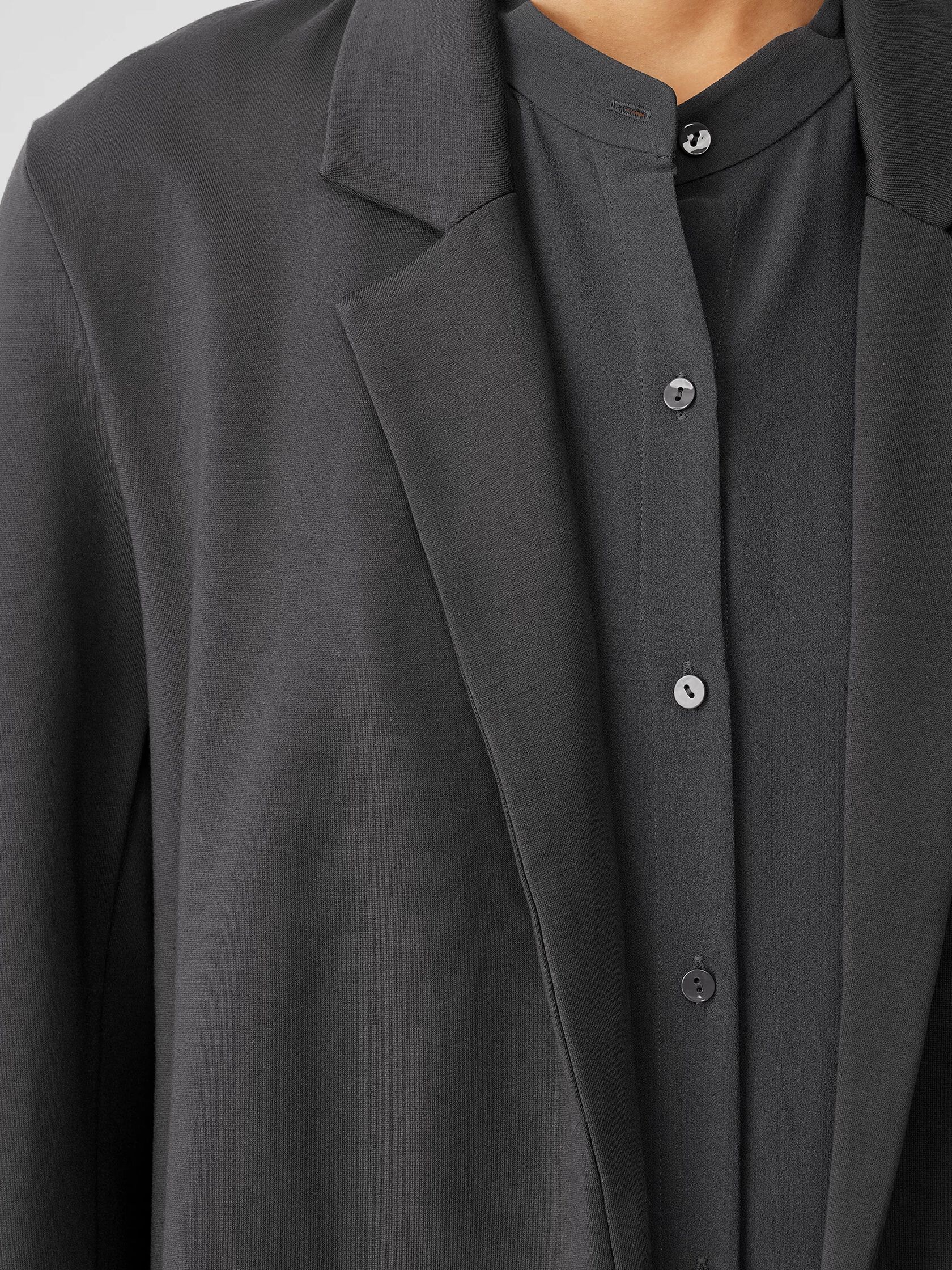 Washable Flex Ponte Long Blazer | EILEEN FISHER