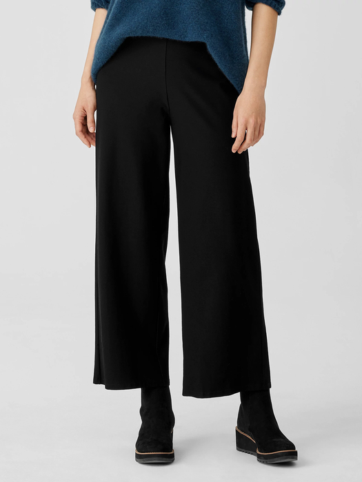 Washable Stretch Crepe Wide-Leg Pant