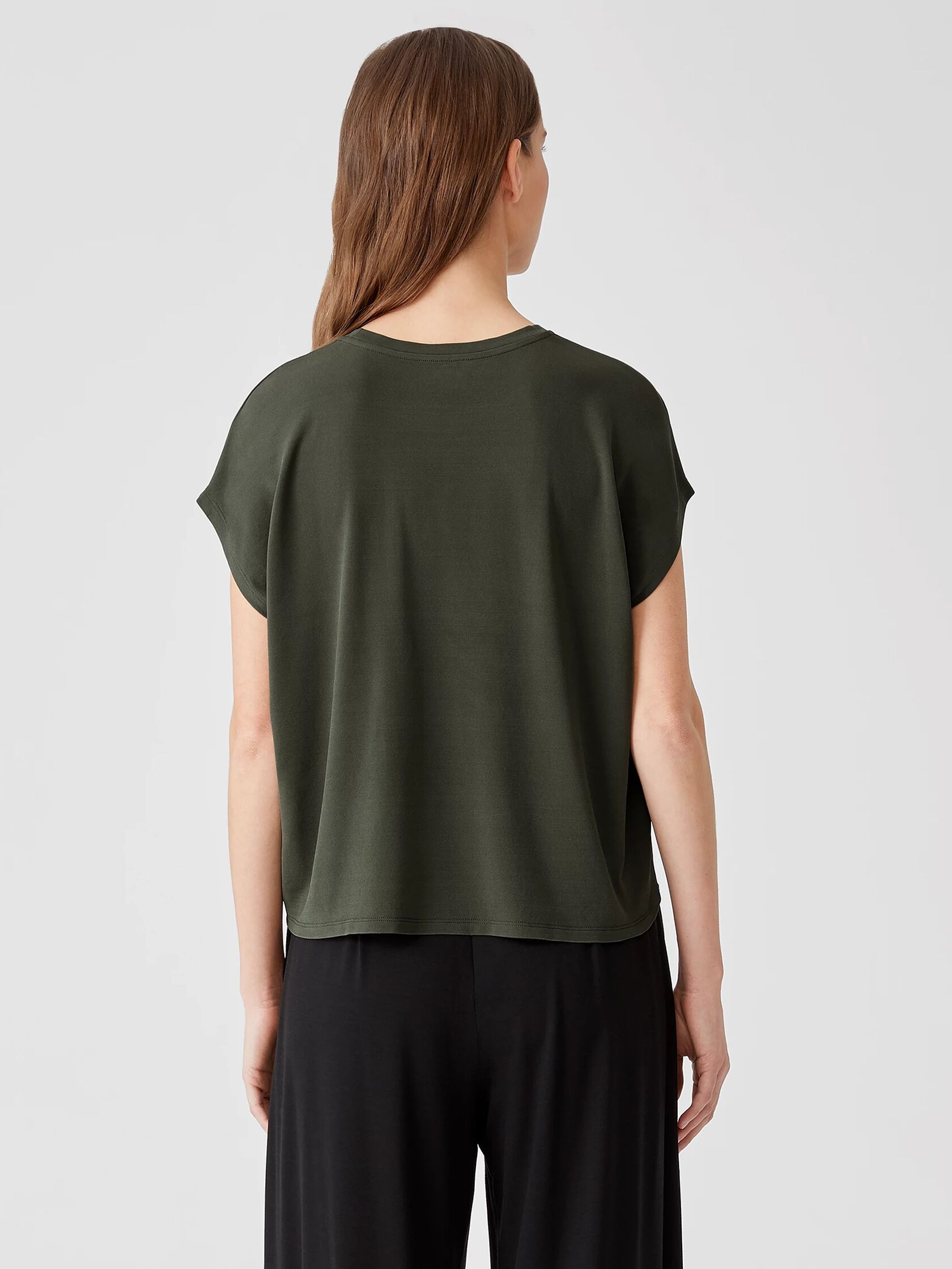 Stretch Silk Jersey Square Top