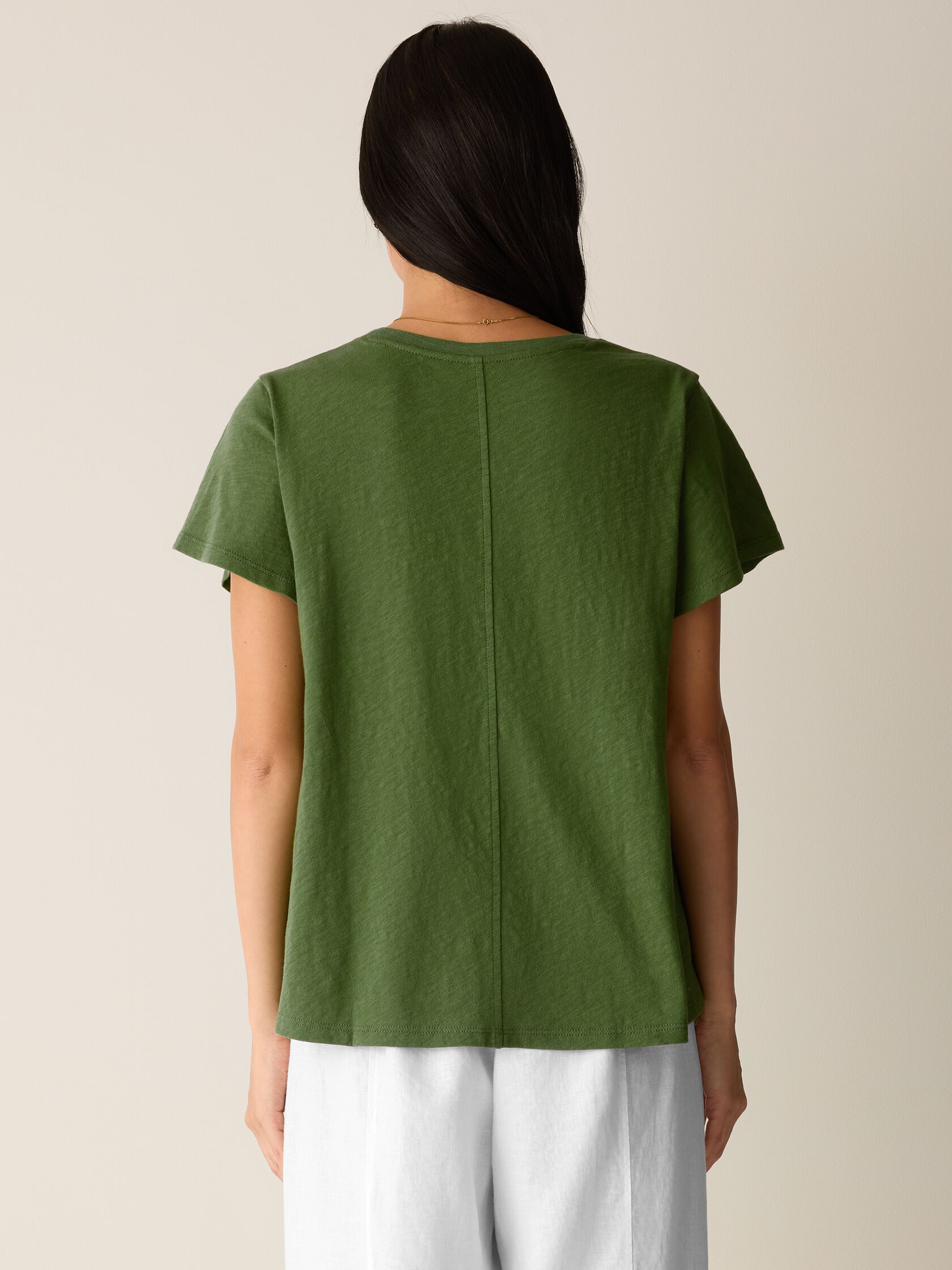 Organic Cotton Slubby Jersey Crew Neck Tee