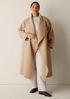 Lustrous Wool Drape Neck Coat