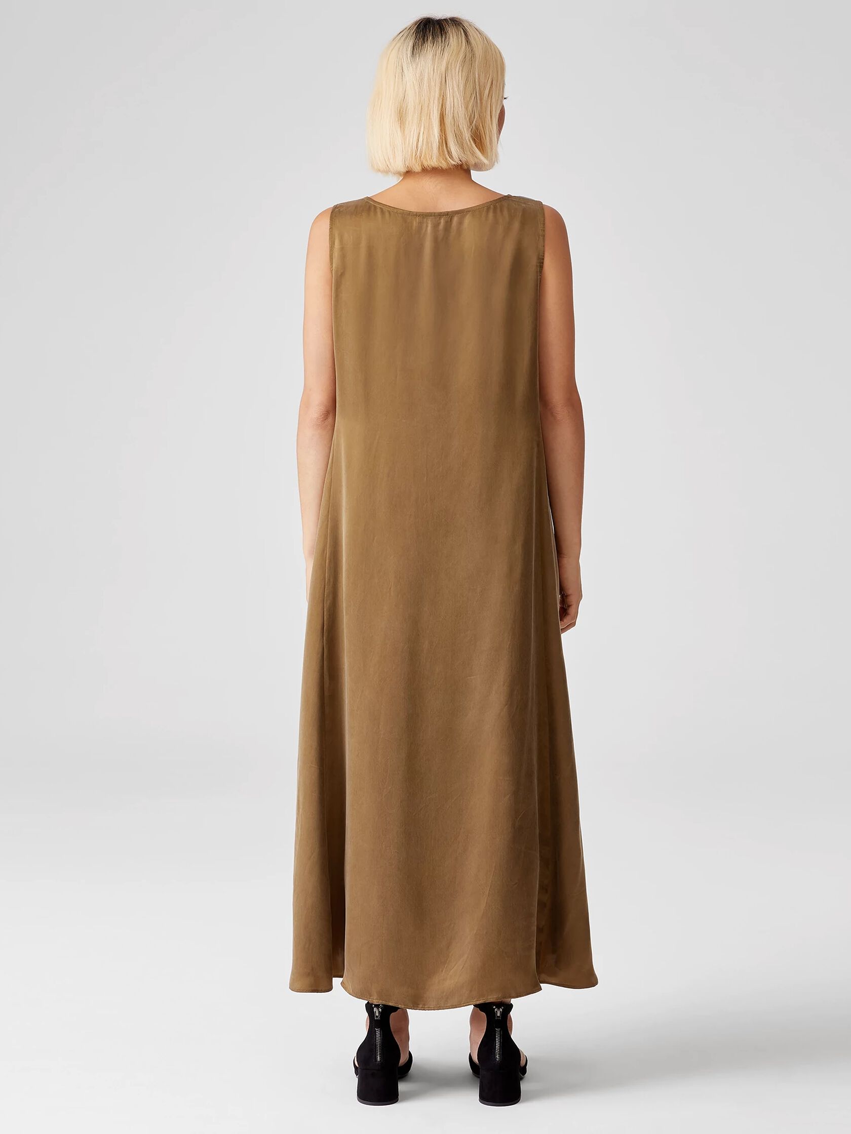 Sandwashed Cupro Shaped Dress