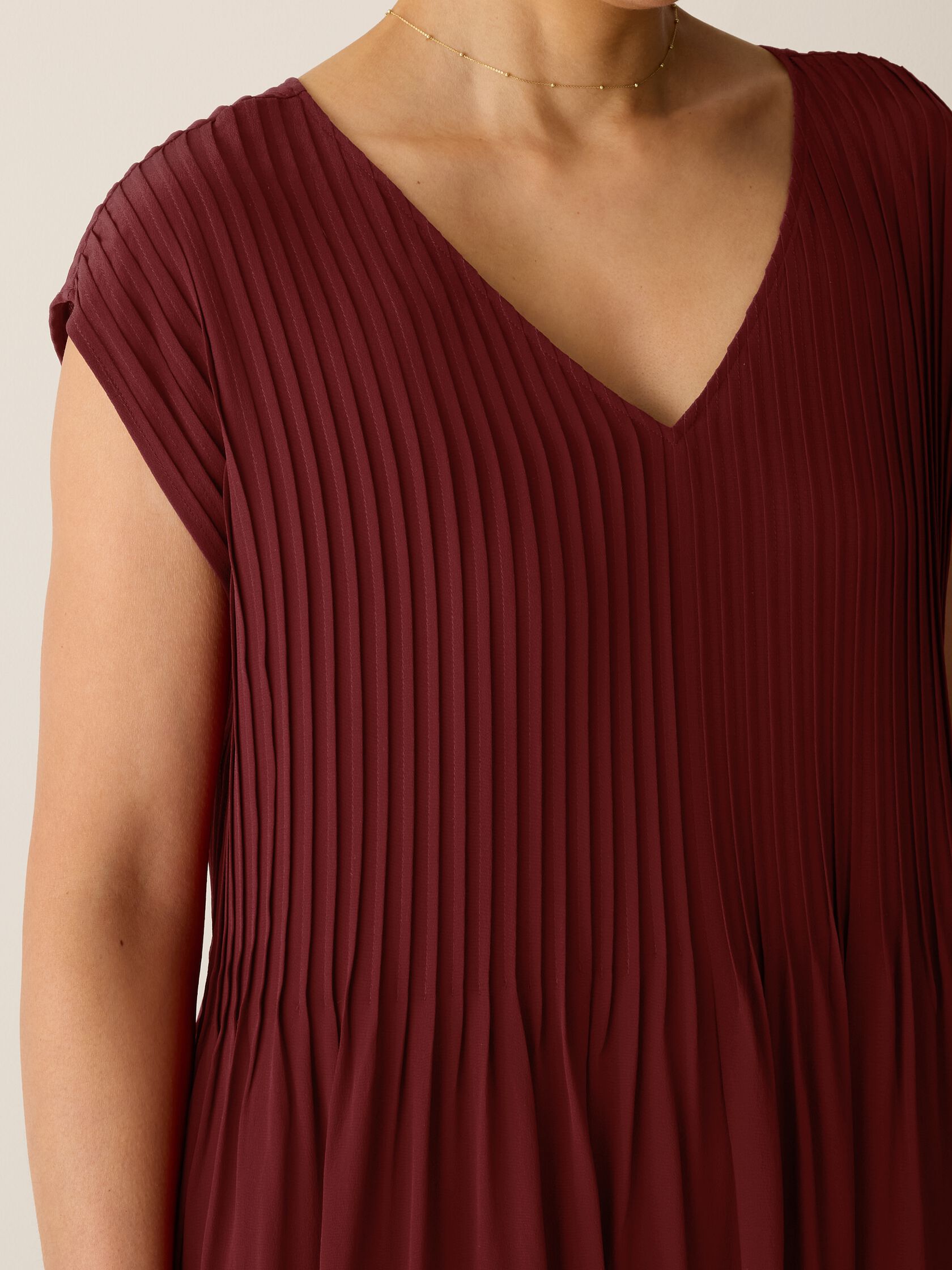 Silk Crepe de Chine V-Neck Dress