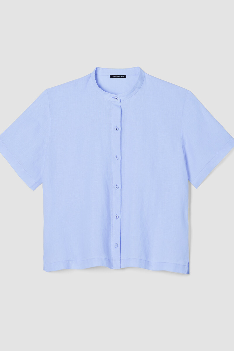 Organic Handkerchief Linen Band Collar Shirt Organic Handkerchief Linen Band Collar Shirt