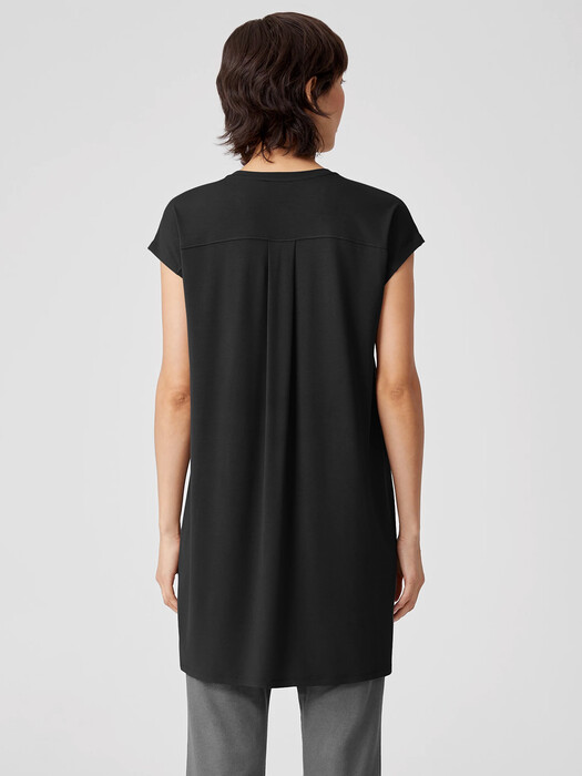 eileen fisher linen cap sleeve dress Eileen Fisher Washed Organic Linen Notch Collar Cap Sleeve Dress
