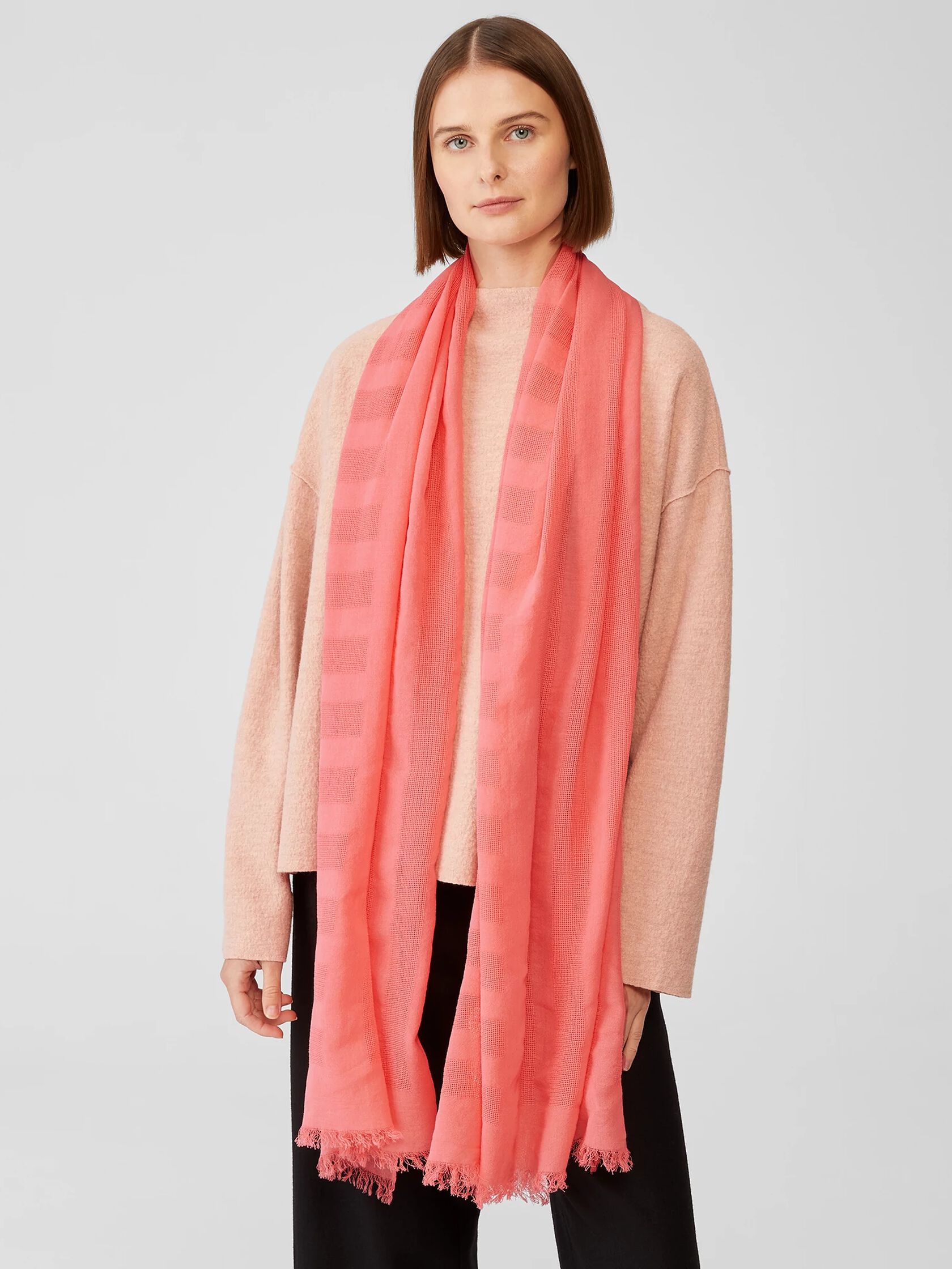 Organic Cotton Mesh Stripe Scarf
