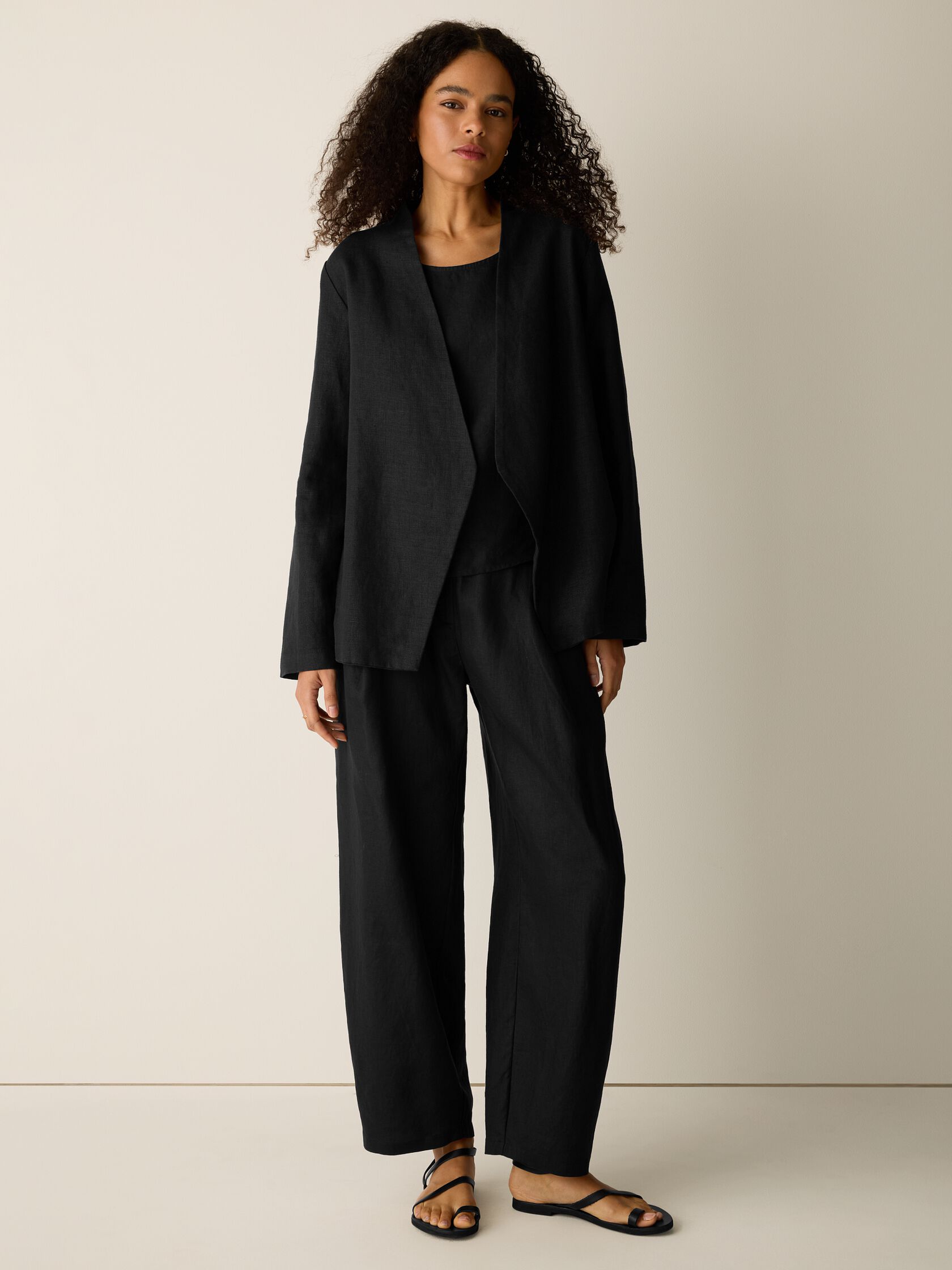 Heavy Organic Linen Angled Jacket