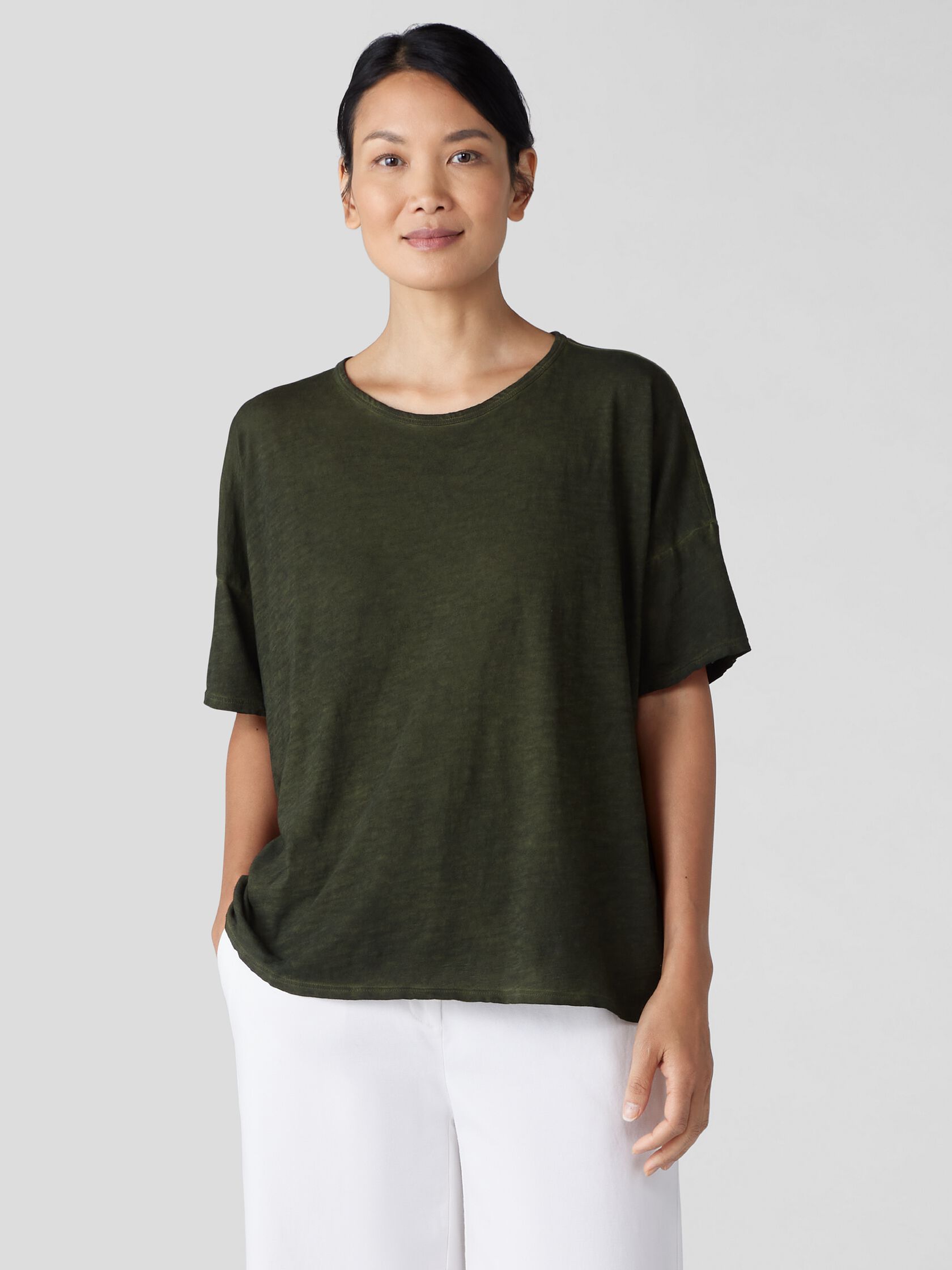 Organic Cotton Hazy Slub Crew Neck Tee