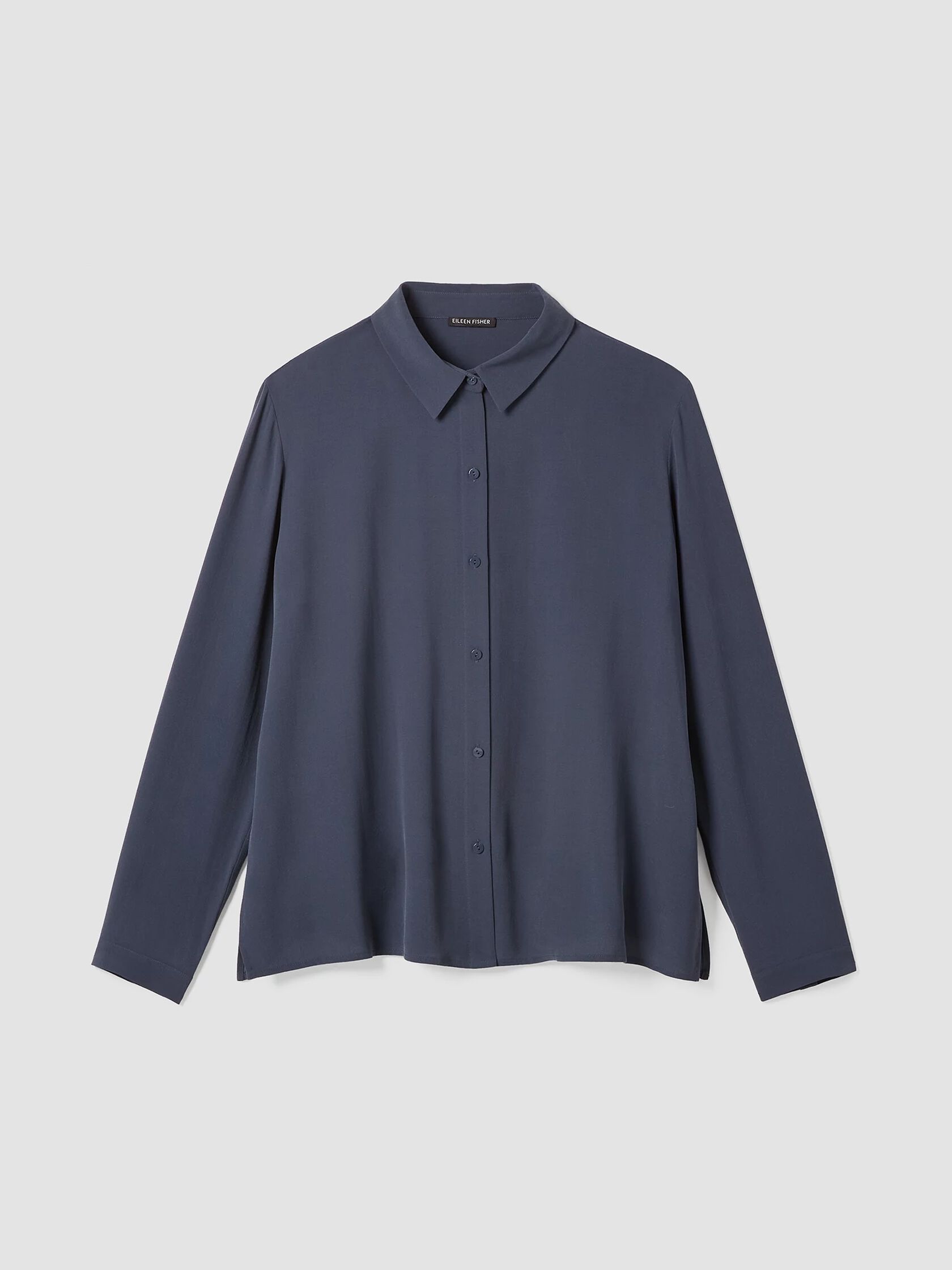 Silk Georgette Crepe Classic Collar Shirt