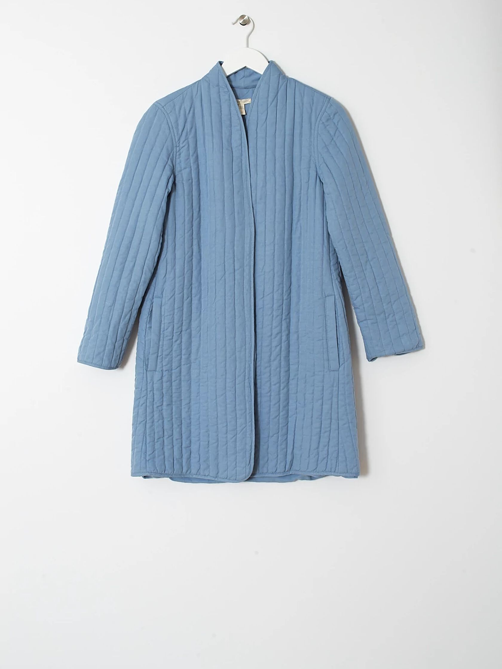 Quilted Tencel & Linen Long Jacket