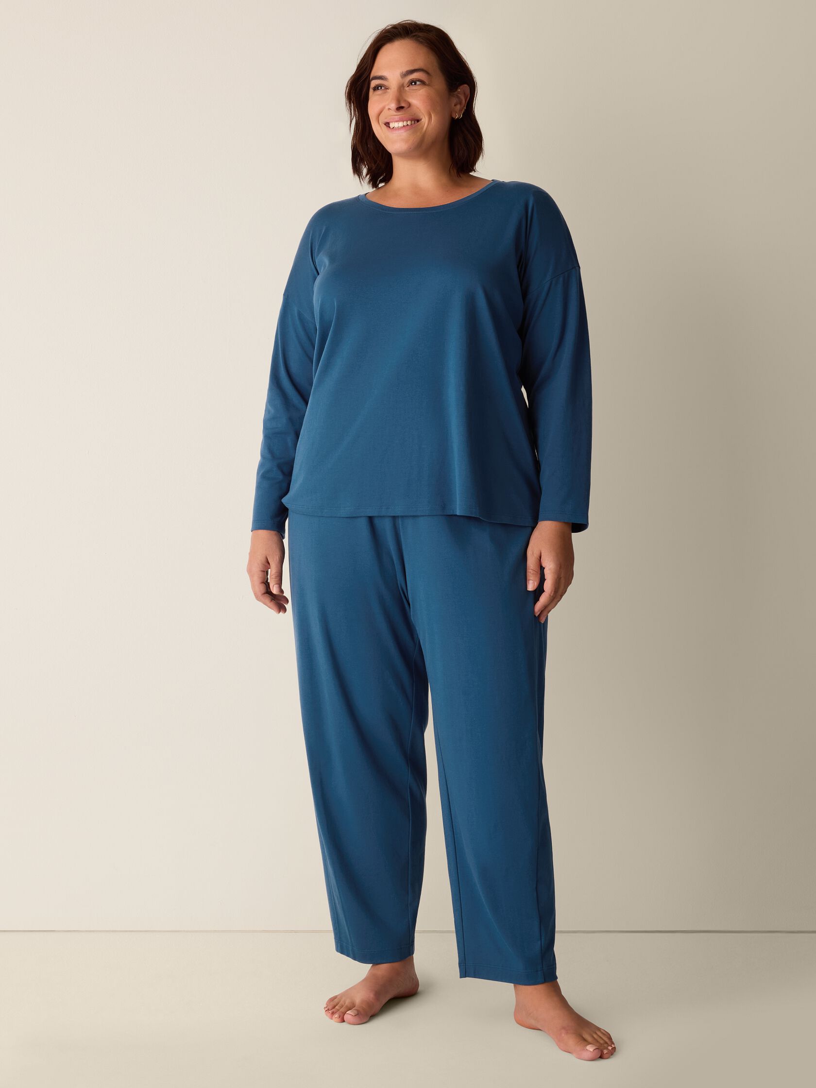 Organic Cotton Interlock Jewel Neck Sleep Top