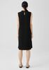 Woven Plissé Mock Neck Dress