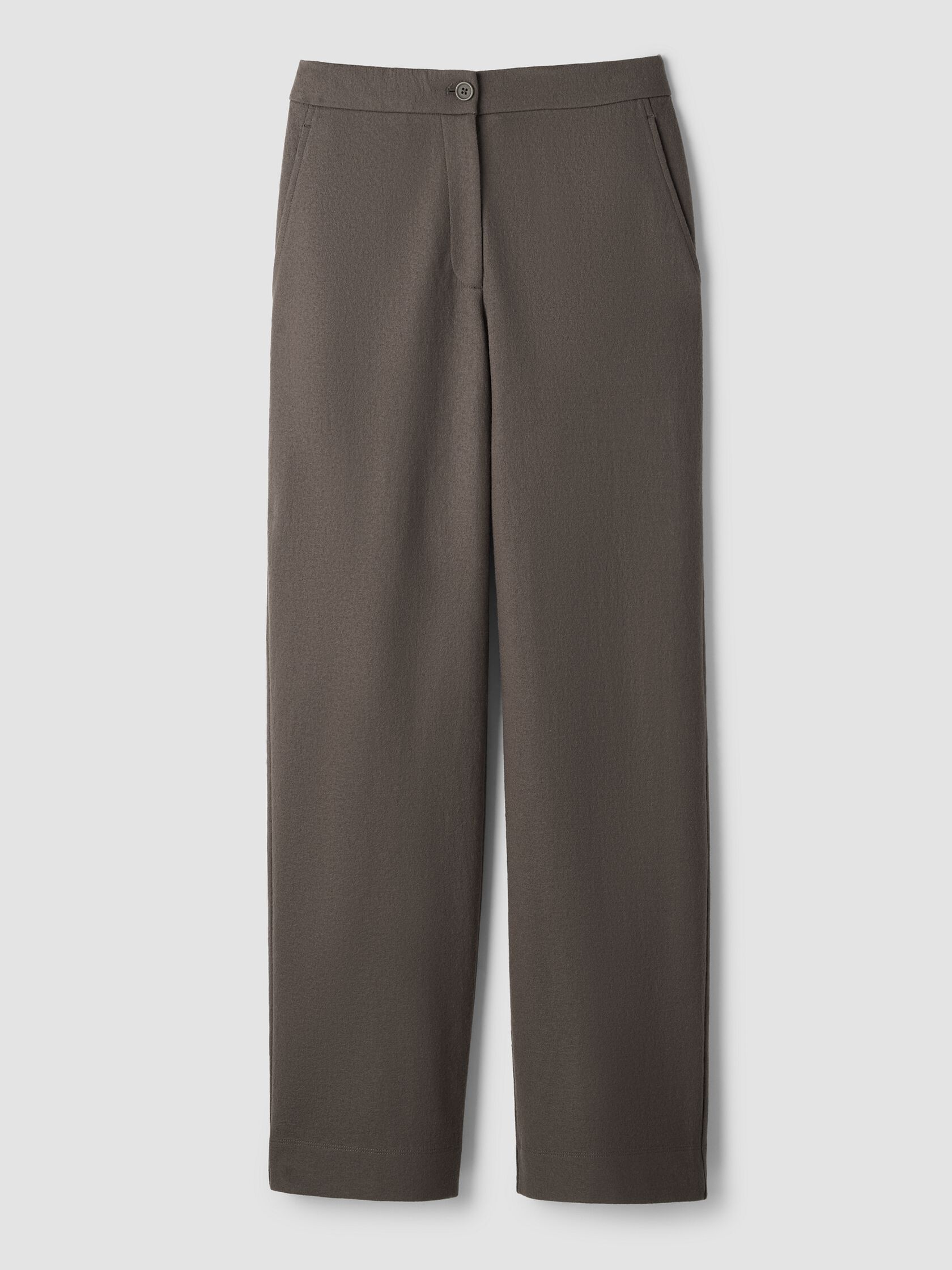 Felted Wool Jersey Full-Length Straight Trouser&nbsp;in Regenerative Wool