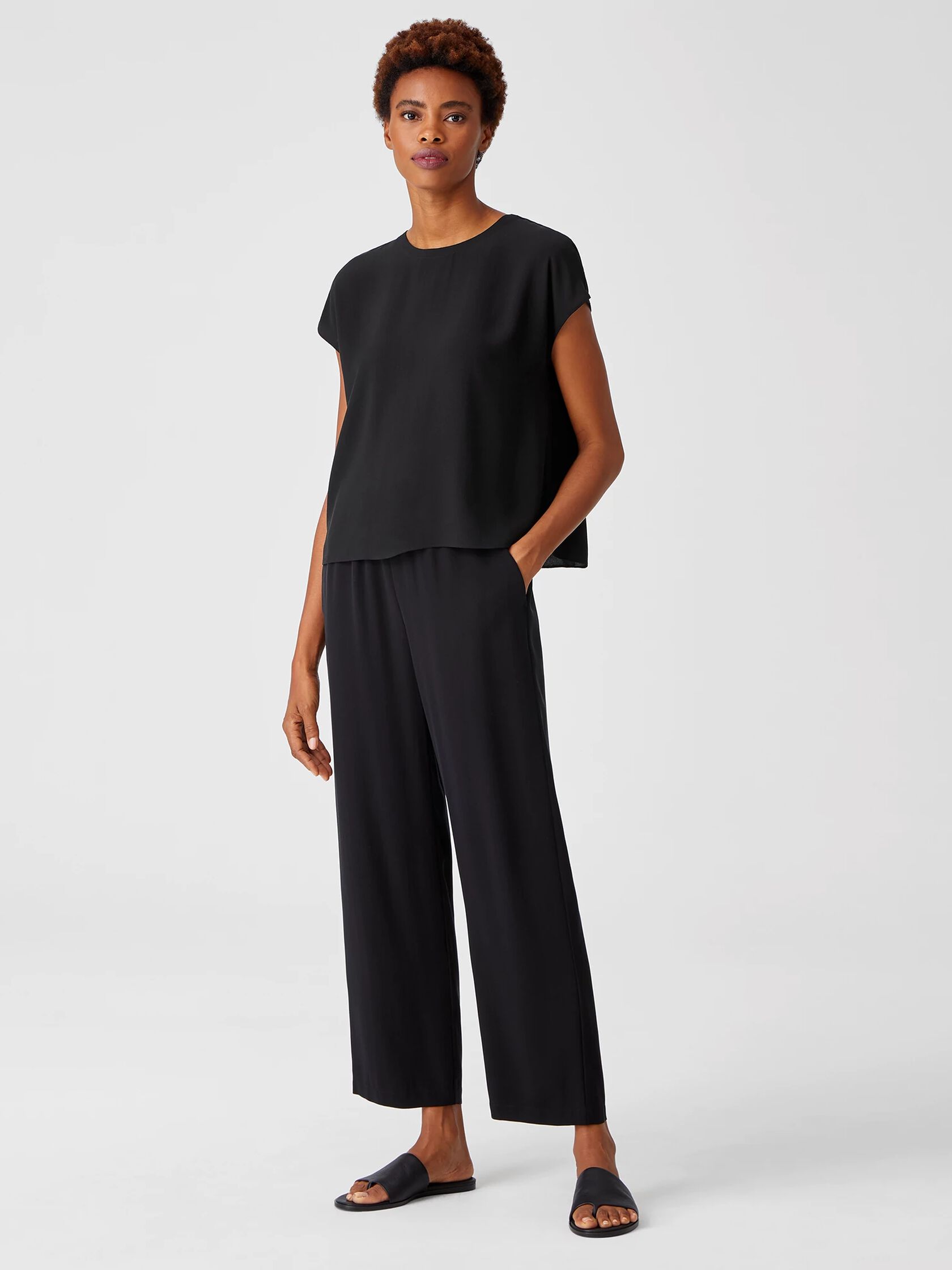 Silk Georgette Crepe Square Top